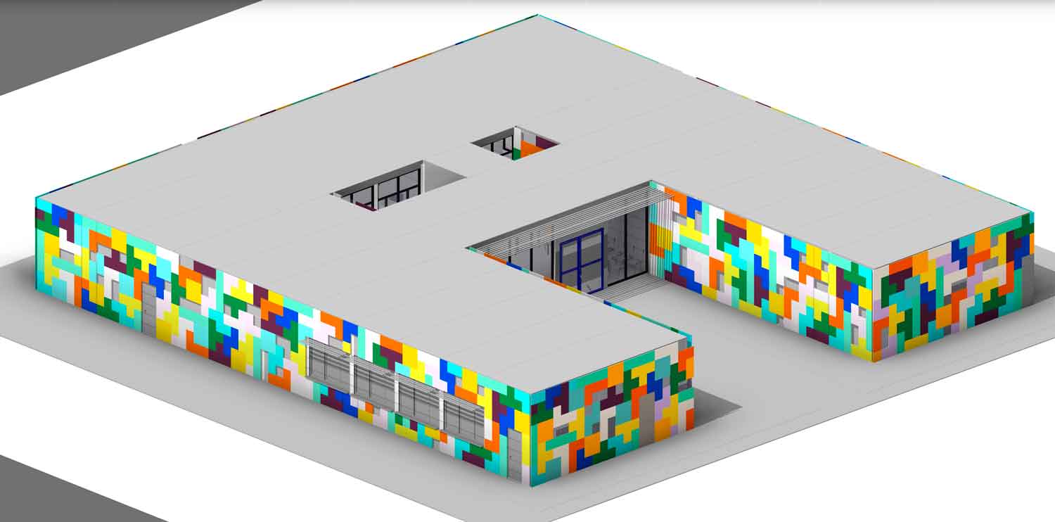 Proyecto básico y de ejecución BIM para escuela modular y prefabricada, Venezuela