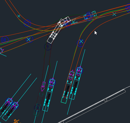 Plan example of sweeping routes generated with Vehicle Tracking.