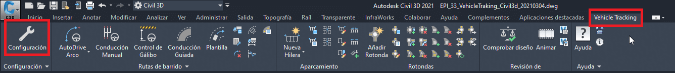 In the toolbar, we look for “Vehicle Tracking” and click on “Settings”.