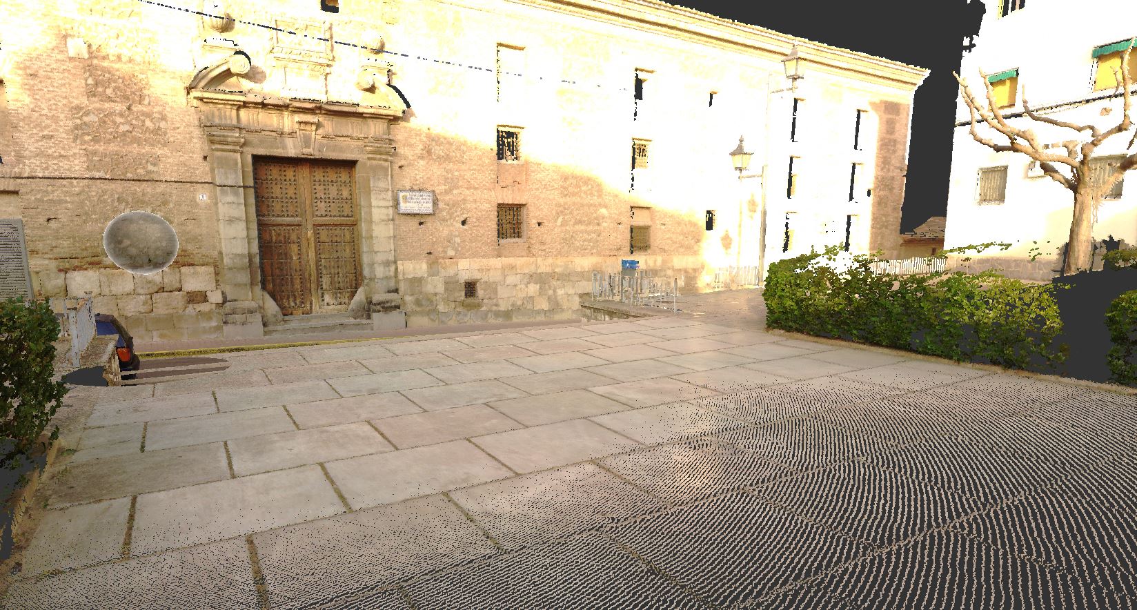 Toma de datos mediante escáner láser del entorno del Palacio del Conde Aranda y la Iglesia de Santa María de Épila, Zaragoza