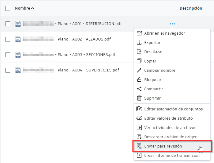 enviar documentação para revisão