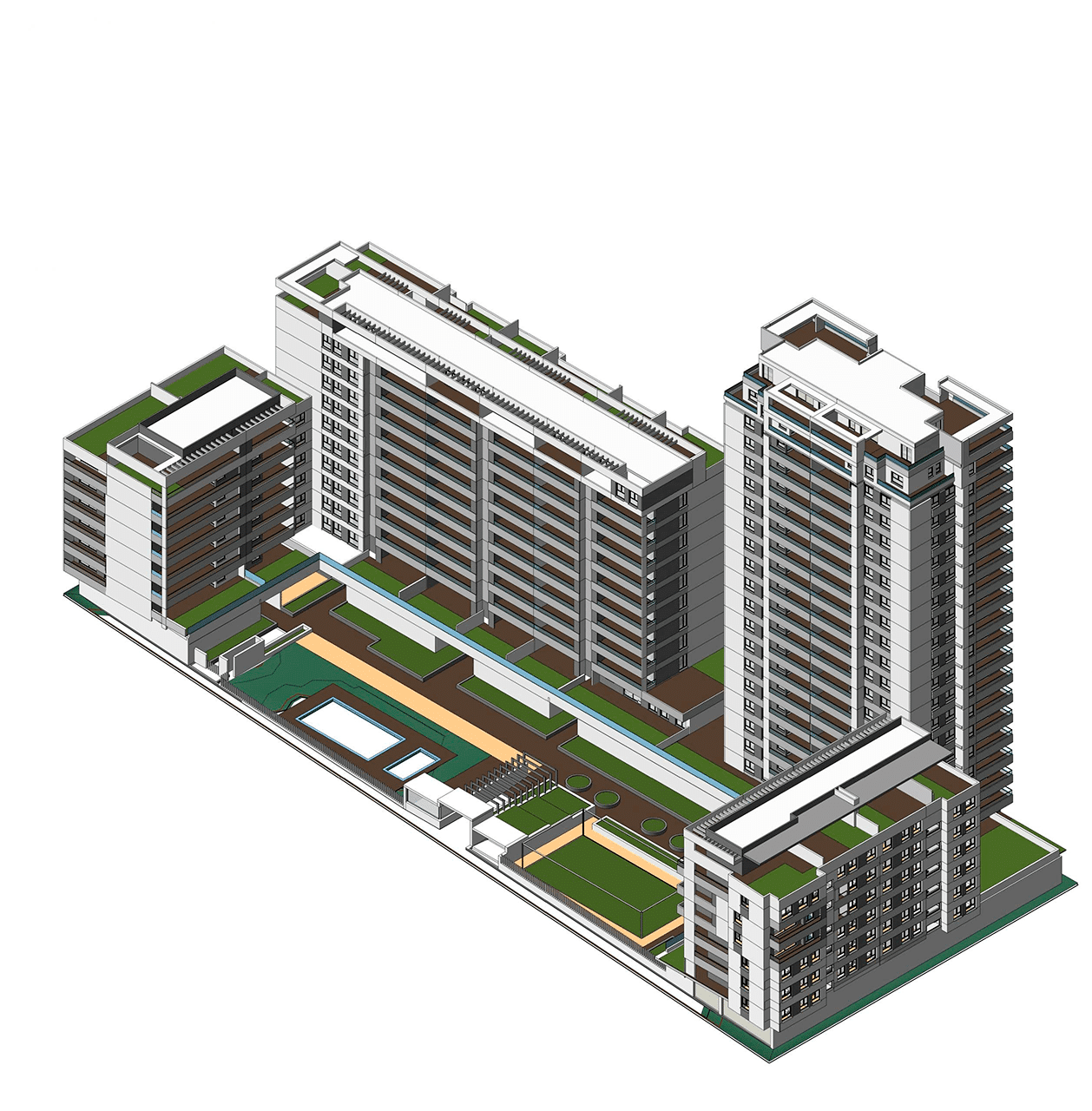 Modelado, coordinación y documentación de proyecto residencial de 198 viviendas, Zaragoza